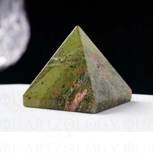 Unakite Jasper Quartz Crystal Pyramid