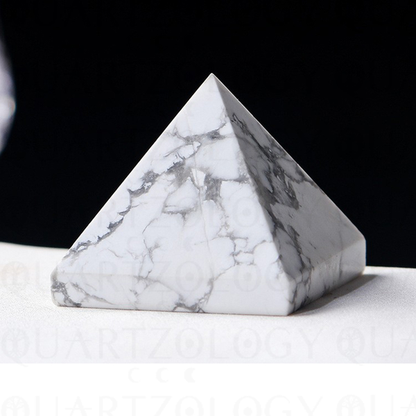 White Howlite Quartz Crystal Pyramid