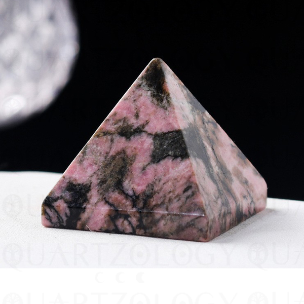 Rhodonite Quartz Crystal Pyramid