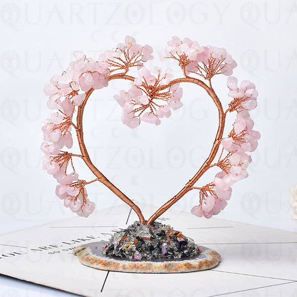 Rose Quartz Crystal Tree of Life Ornament