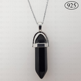 Onyx Hexagon Pendant 925 Sterling Silver Chain