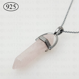 Rose Quartz Hexagon Pendant 925 Sterling Silver Chain