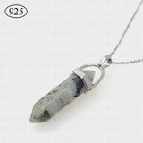 Labradorite Hexagon Pendant 925 Sterling Silver Chain