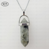 Labradorite Hexagon Pendant 925 Sterling Silver Chain