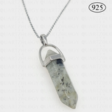 Labradorite Hexagon Pendant 925 Sterling Silver Chain