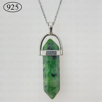 Zoisite Hexagon Pendant 925 Sterling Silver Chain