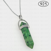 Zoisite Hexagon Pendant 925 Sterling Silver Chain