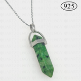 Zoisite Hexagon Pendant 925 Sterling Silver Chain