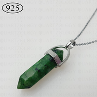 Zoisite Hexagon Pendant 925 Sterling Silver Chain