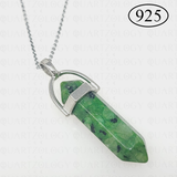 Zoisite Hexagon Pendant 925 Sterling Silver Chain