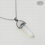 Aura Sapphire Hexagon Pendant 925 Sterling Silver Chain