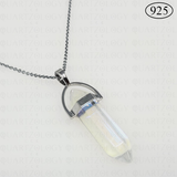 Aura Sapphire Hexagon Pendant 925 Sterling Silver Chain