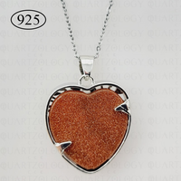 Sunstone Tree of Life Heart Pendant 925 Sterling Silver Chain